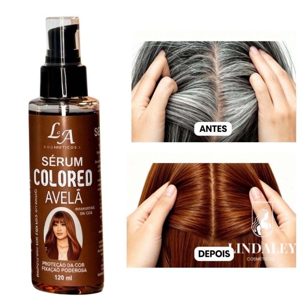 Sérum Avelã Escurecedor Cabelos Brancos Tonalizante Efeito 100% Natural Super Resultado Sem Amônia