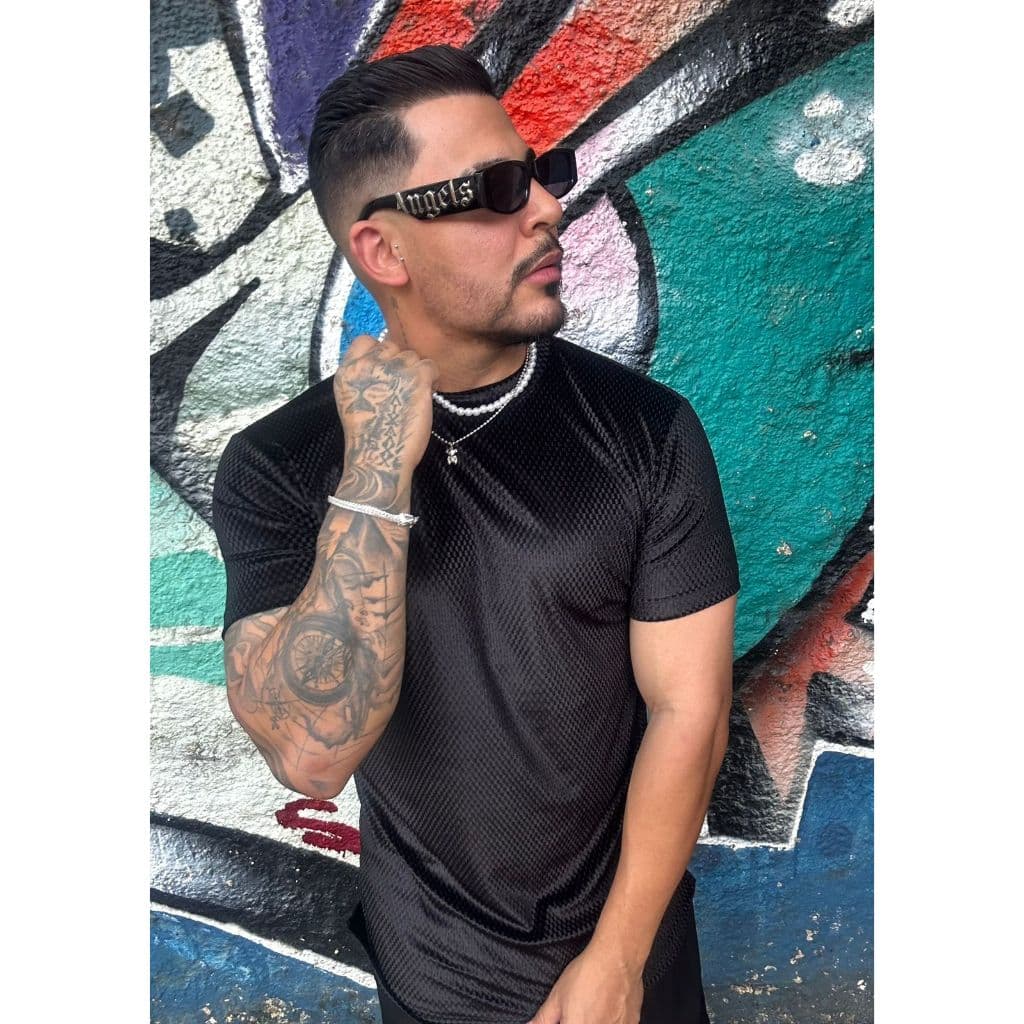 Camiseta Masculina Veludo Desenhado Longline