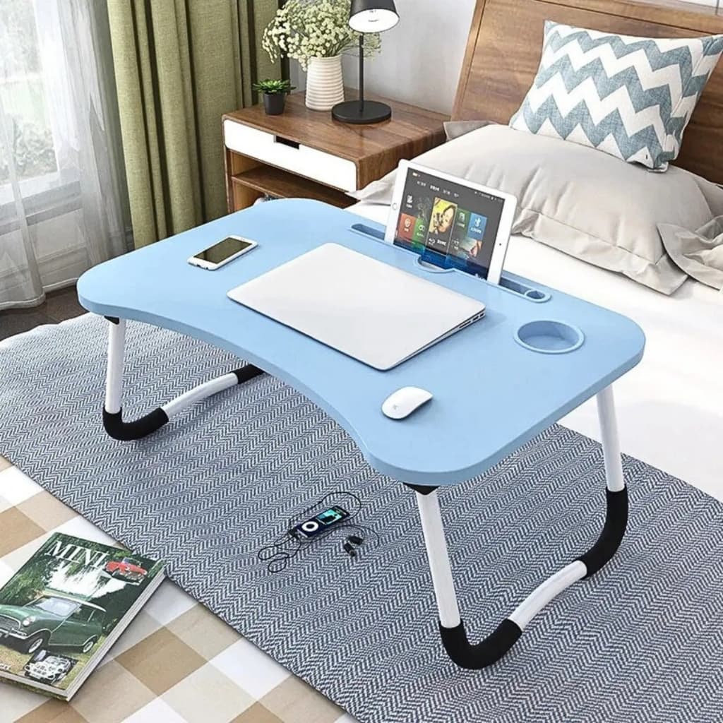 Mesa Portátil Articulada Notebook Home Office Cama Sofá - Mesinha Dobrável MDF Suporte