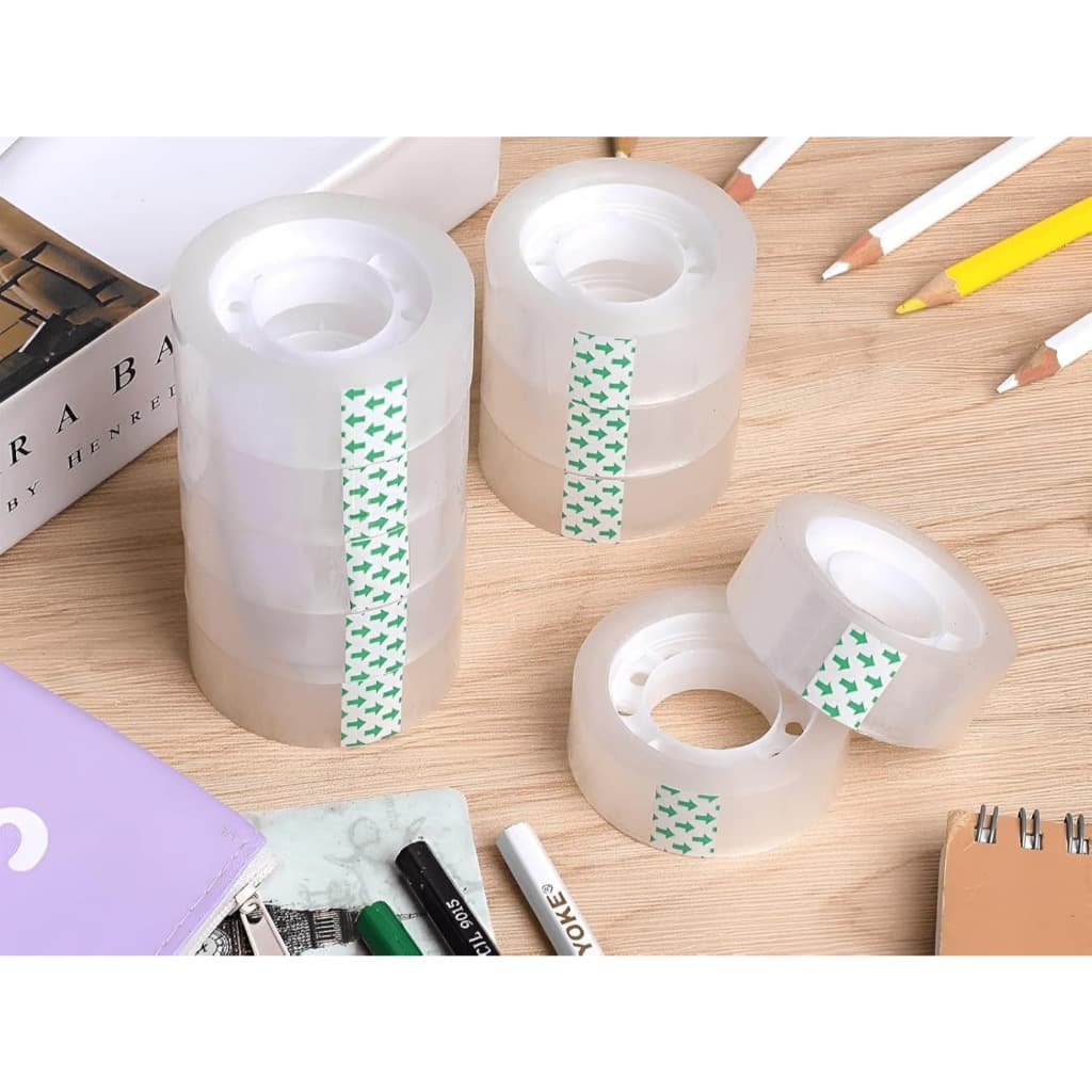 Fita Adesiva Transparente Kit 10 / 20 / 30 Rolos /15mm x 20m /Escolar e Escritório/2026