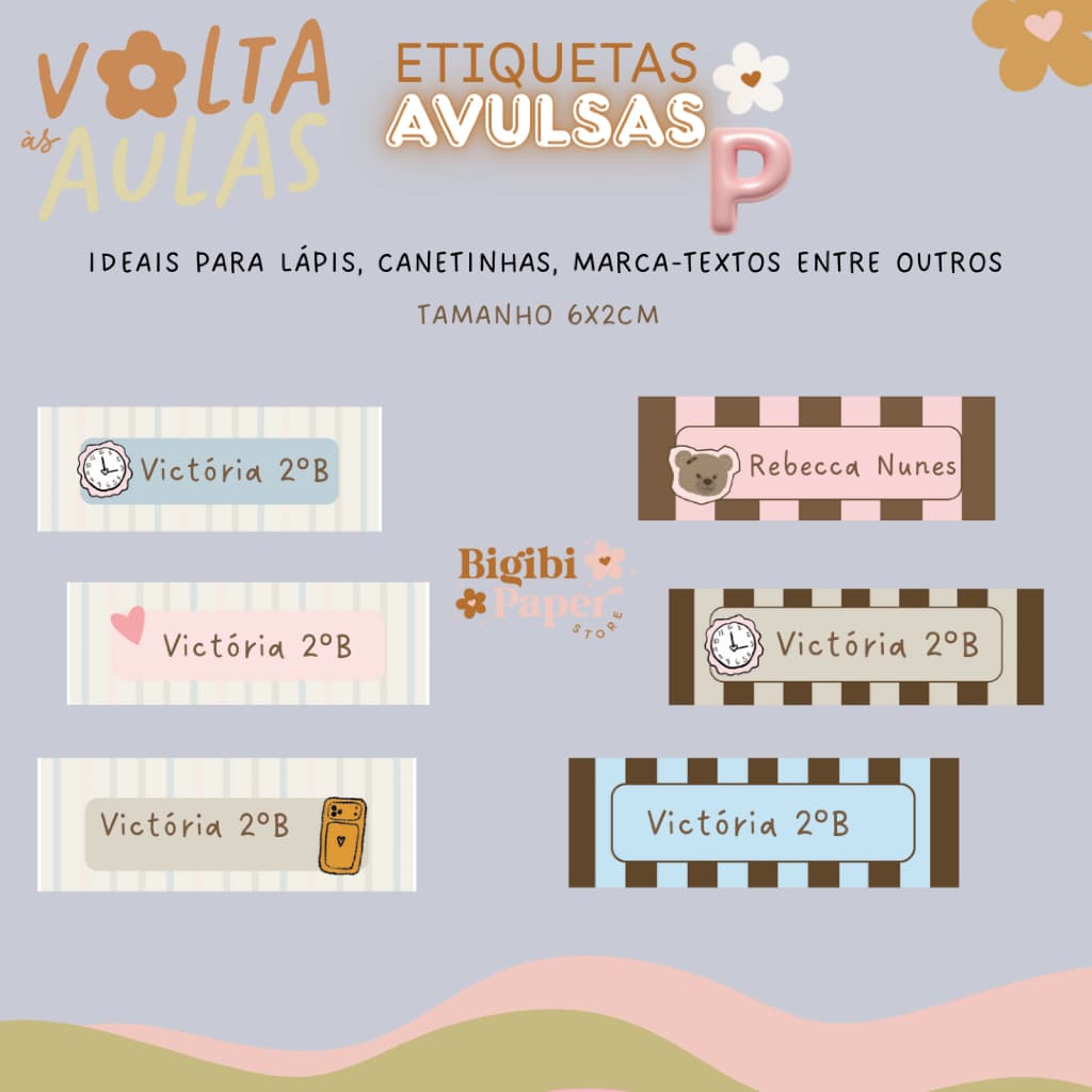 Etiquetas Escolares Avulsas -  Etiqueta Escolar - Material Escolar - Volta as Aulas - Etiquetas
