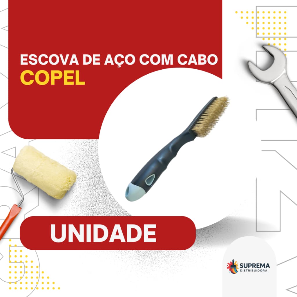 Escova de Aço Compel com Cabo REF.2024 – Limpeza e Preparação Profissional de Superfícies