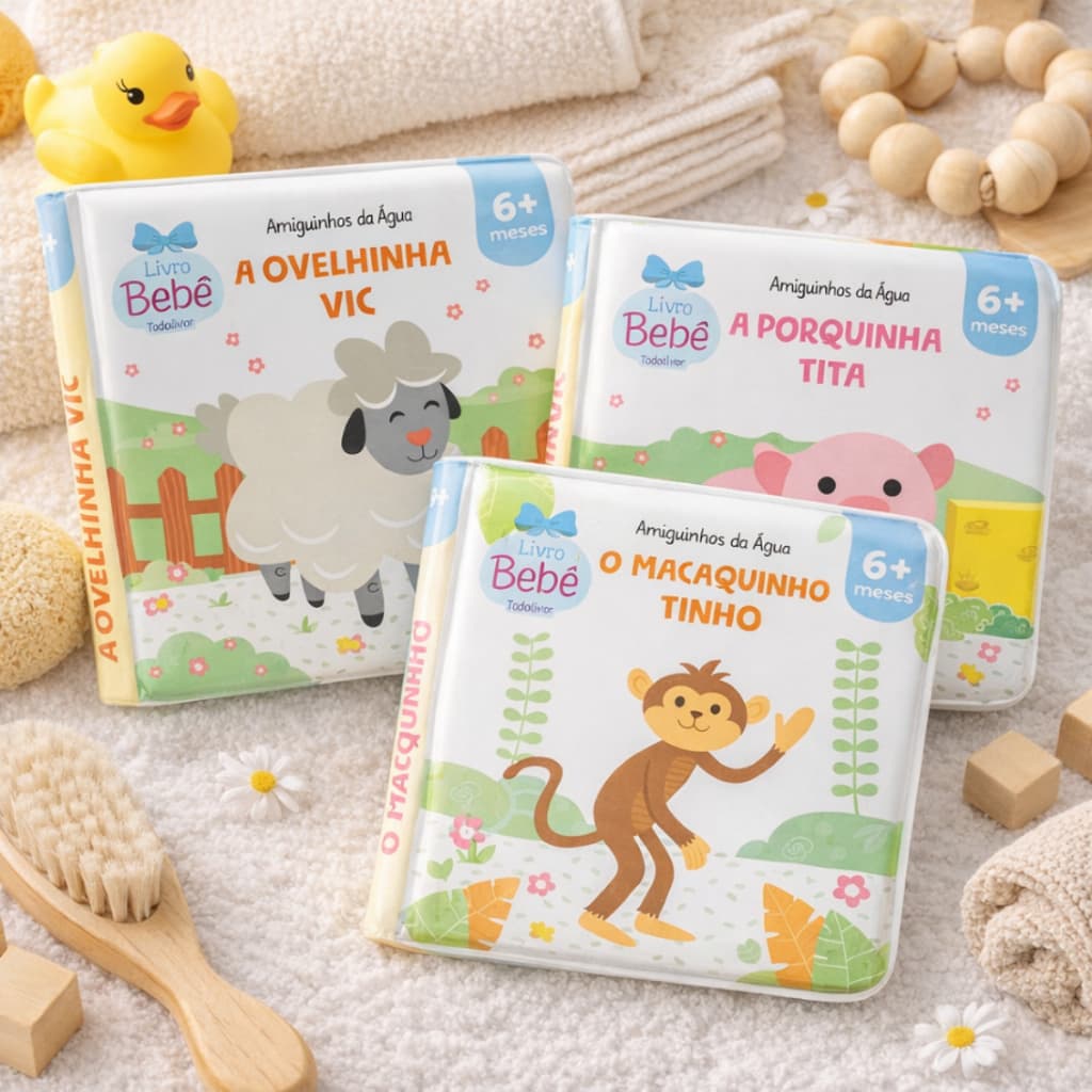 Livro Infantil de Banho para Bebês Diversão e Aprendizado Durante o Banho