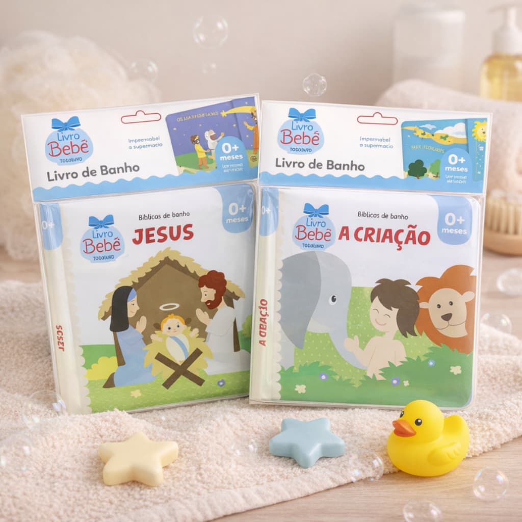 Kit 2 Livro Infantil de Banho para Bebês Diversão e Aprendizado Durante o Banho