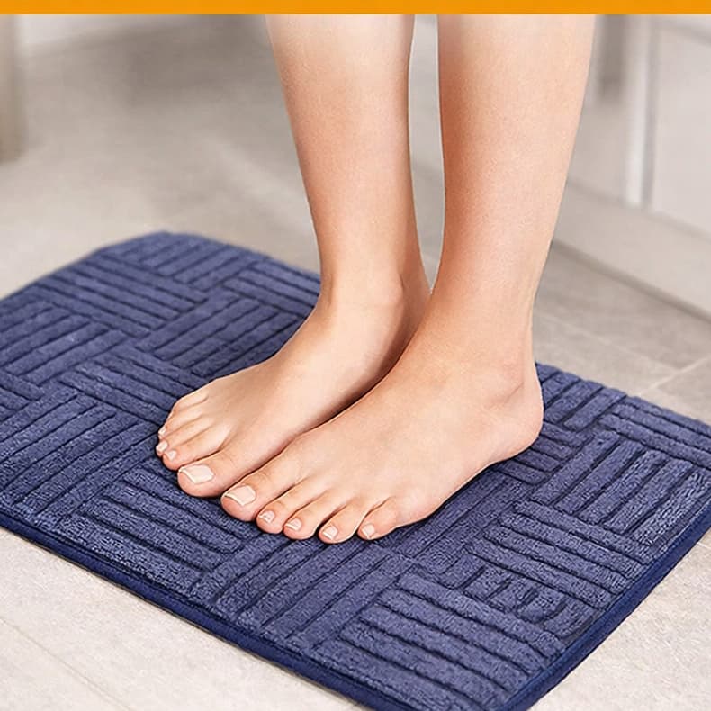 Tapete Absorve Água Macio Suede Tapete Retangular Alto Relevo Geométrico cor Sortida