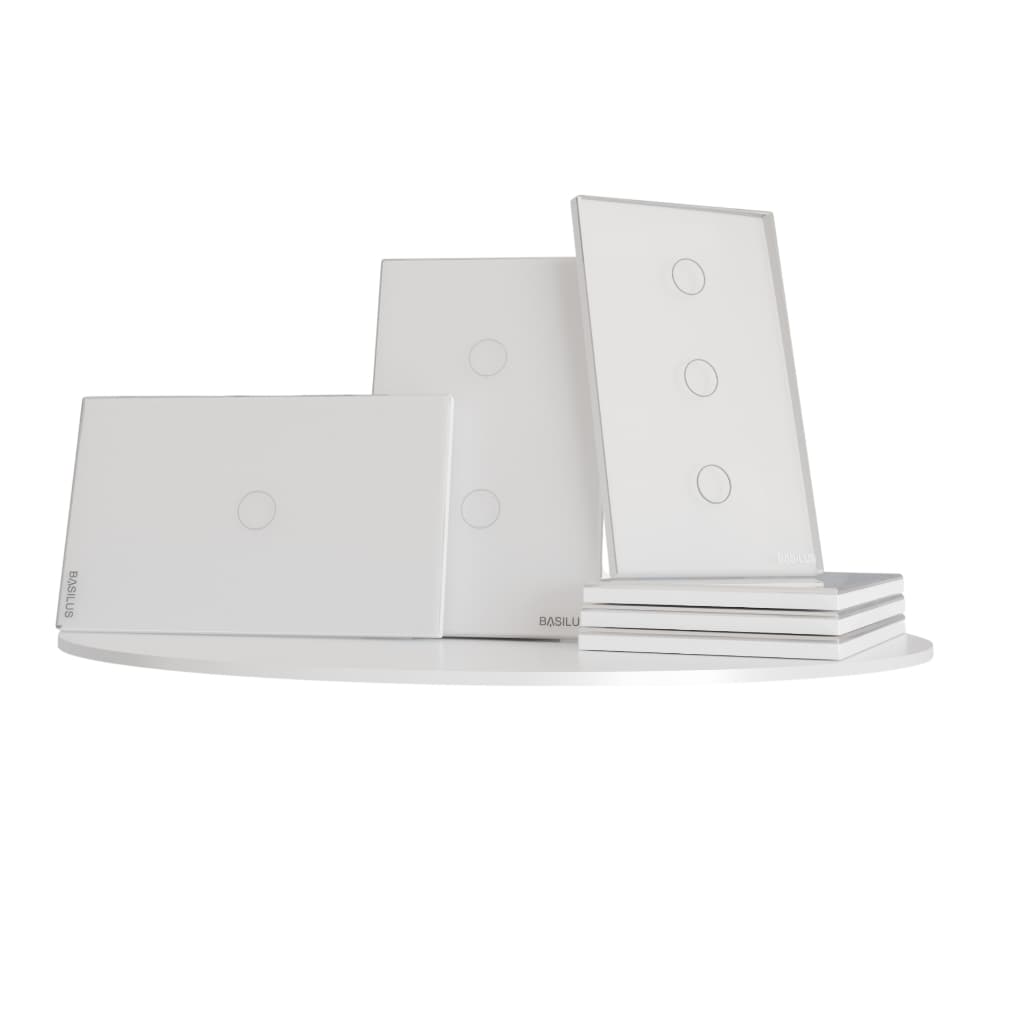 Espelho de vidro para interruptor inteligente Basilus 4x2 branco / preto