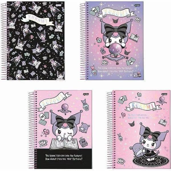 Caderno (PEQUENO) Capa Dura Espiral - 80 Folhas - Kuromi 1/4 (14x20cm) Unidade 2026