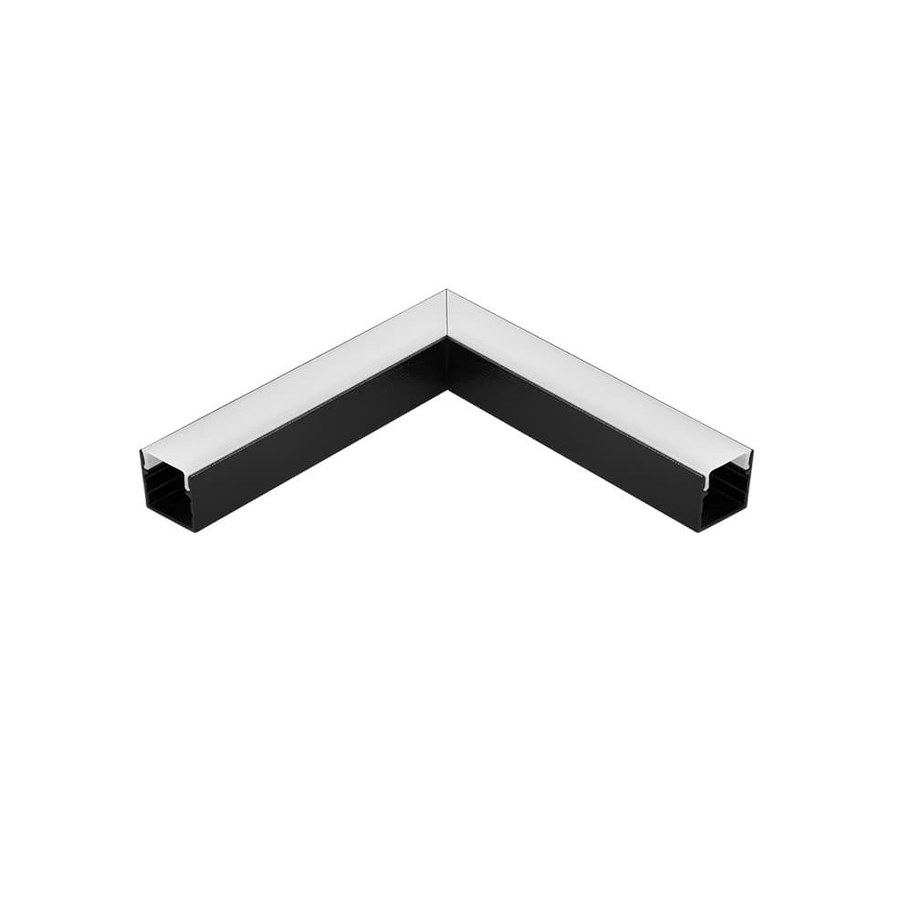Emenda Perfil Para Fita Led Sobrepor 17x16mm Teto -Teto - Preto Blumenau
