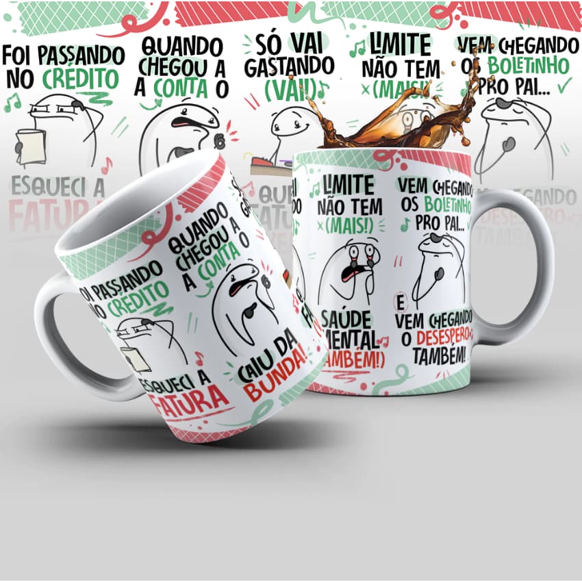 Caneca Personalizada Engraçada Vai Passando no Credito Humor Financeiro Crédito Presente Criativo