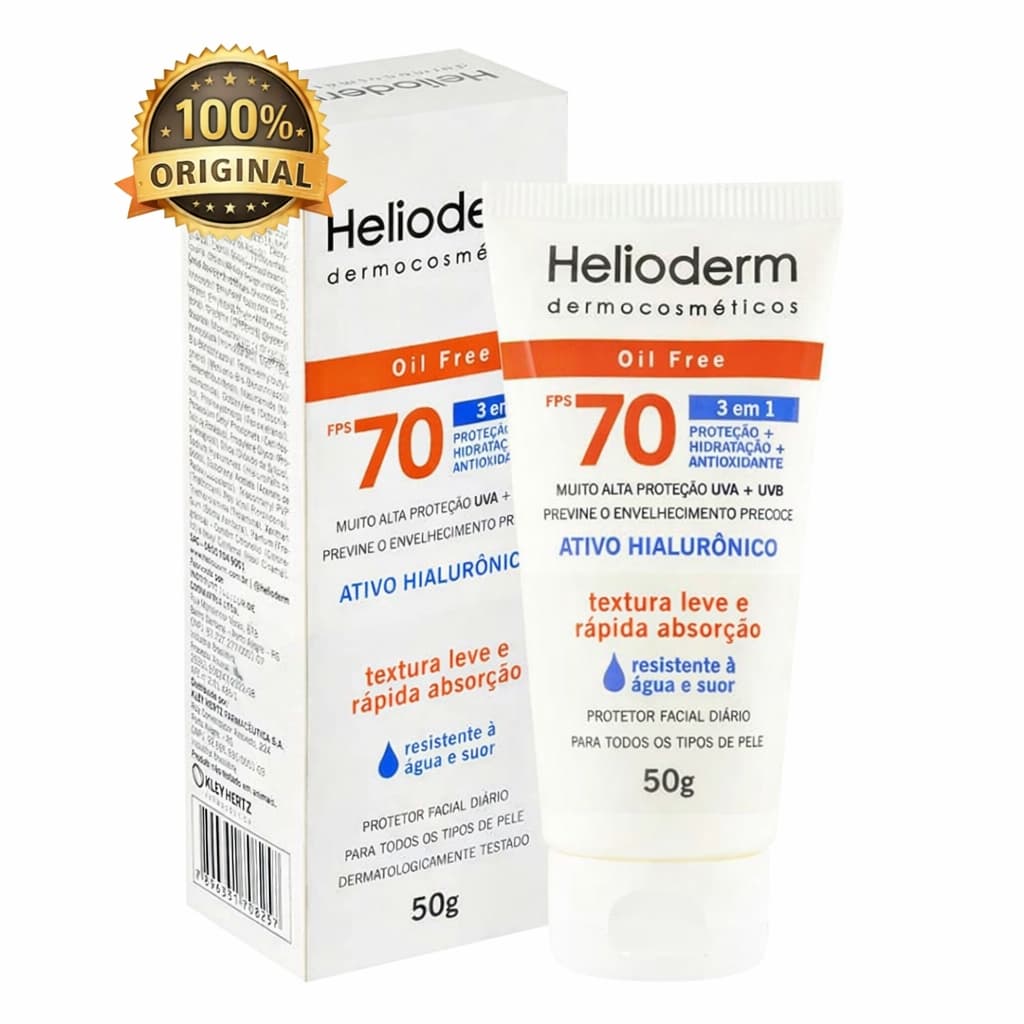 Protetor Solar Facial Helioderm FPS 70 Oil Free 50g