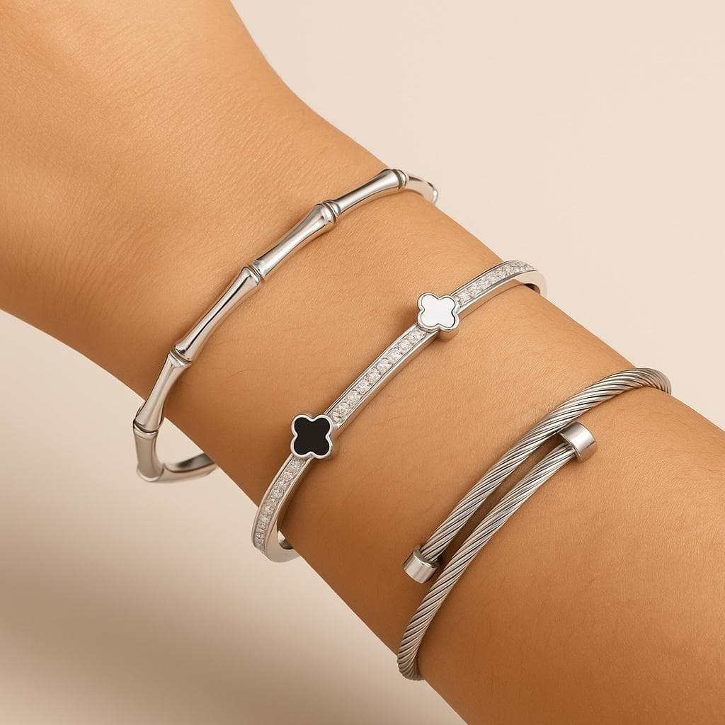 ✨ Braceletes Femininos Ajustável em Aço Inox  Modelo Elegante e Resistente - Prego Fio