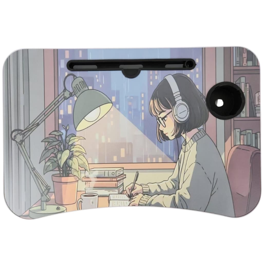 Mesa Notebook Portátil Dobrável para Escritório - Estampa Desenho Animado Estilo Anime Estudo LOFI