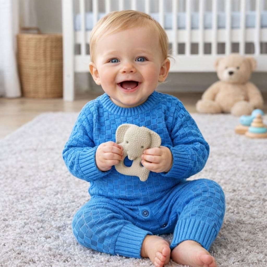 Macacão Bebê Menino Vira Pé Tricô Macacão para Bebê Menina com Botão Macio e Quentinho