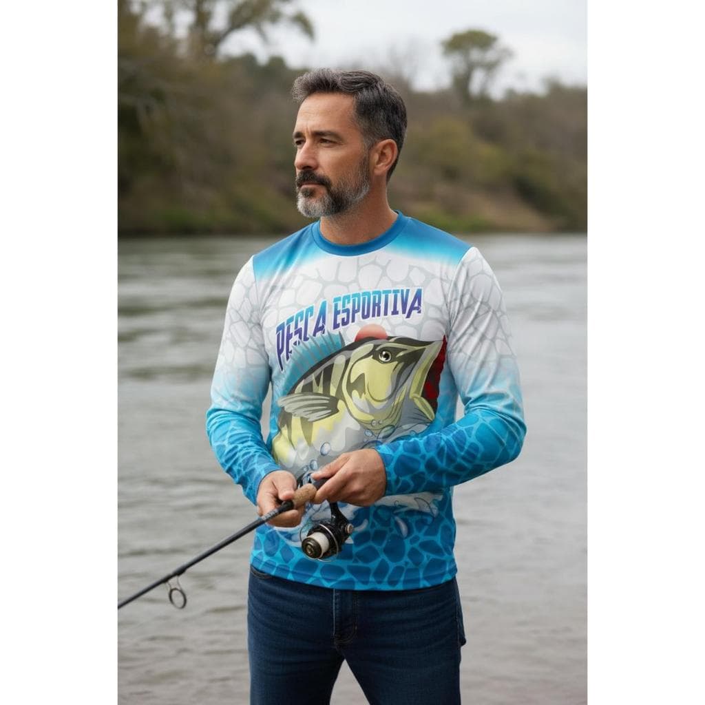 Camisa de pesca dryfit com Proteção uv35