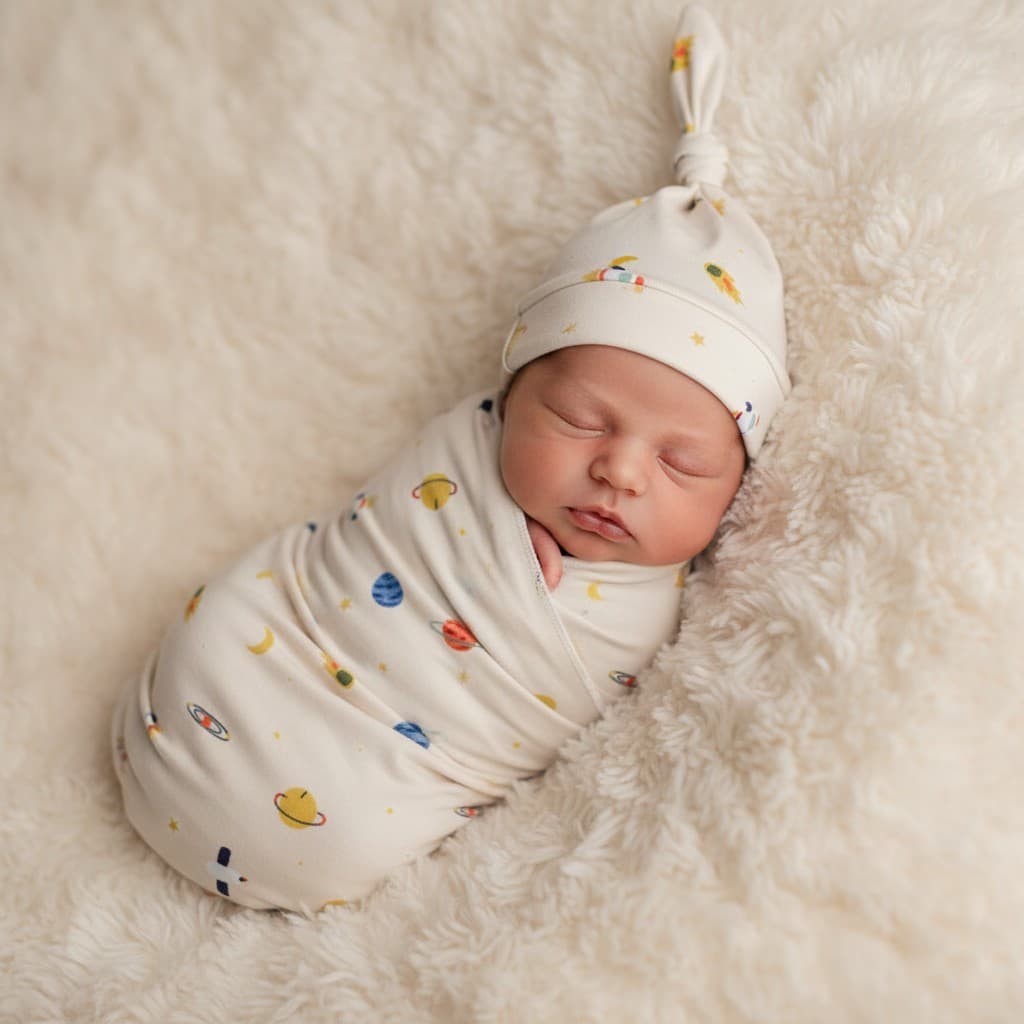 Manta Bebê Cueiro RN Wrap Newborn Fotografia Conjunto 2 peças Casulo Menino Menina
