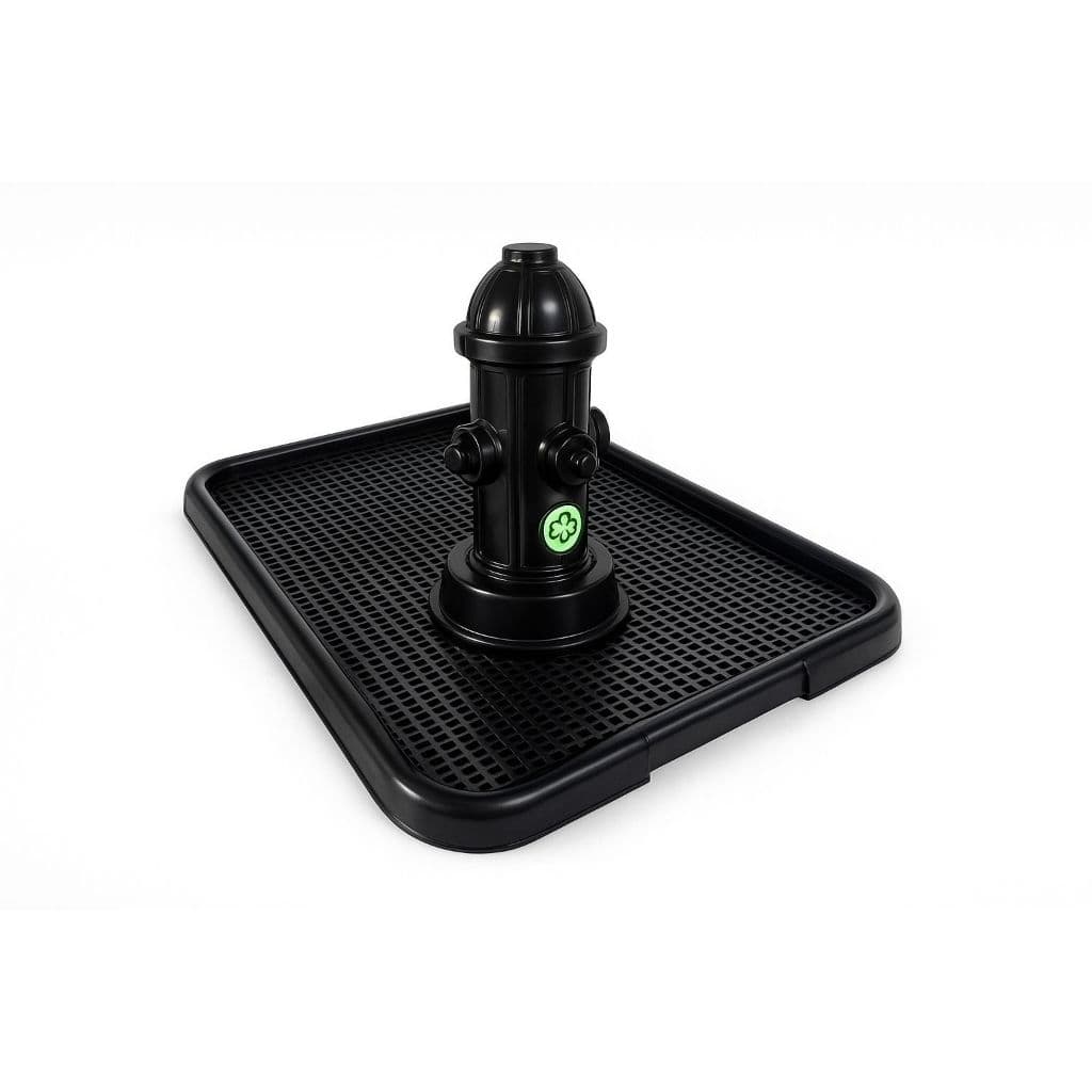 Kit Tapete Higienico Preto Sanitário Facíl para Xixi + Hidrante Preto para seu Cachorro