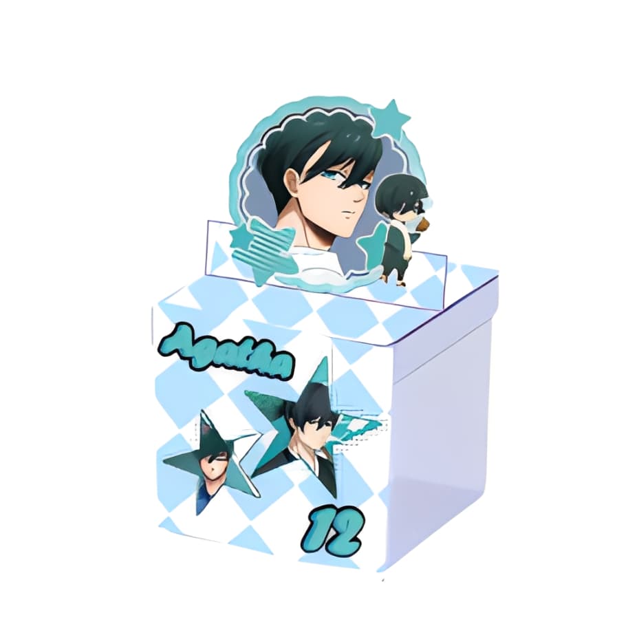 Lembrancinha para festa: Kit com 10 caixinhas de acrílico - Rin Itoshi - Blue Lock
