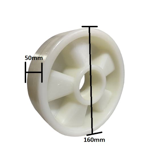 RODA DIRECIONAL PARA PALETEIRA MANUAL / 160X50mm / RODA DE NYLON / CARRINHO HIDRAULICO