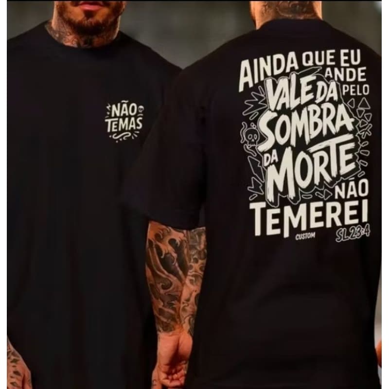 Camiseta Evangélica 100% Algodão Unissex Versículo Bíblico Não Temas. Entrega Rápida