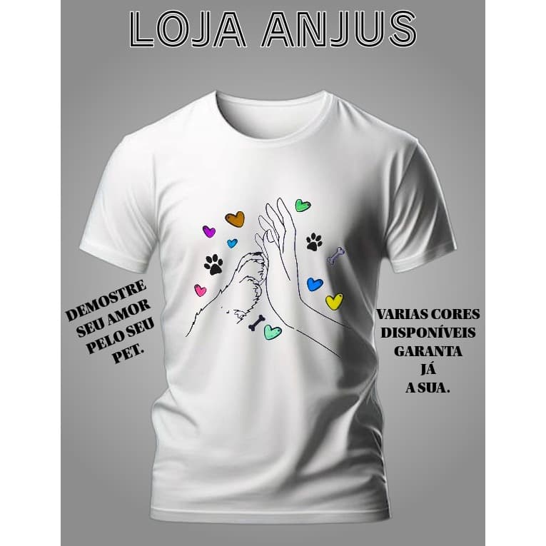 Camiseta PERSONALIZADA P/G4  Love Dog E Cat, VARIOS MODELOS.