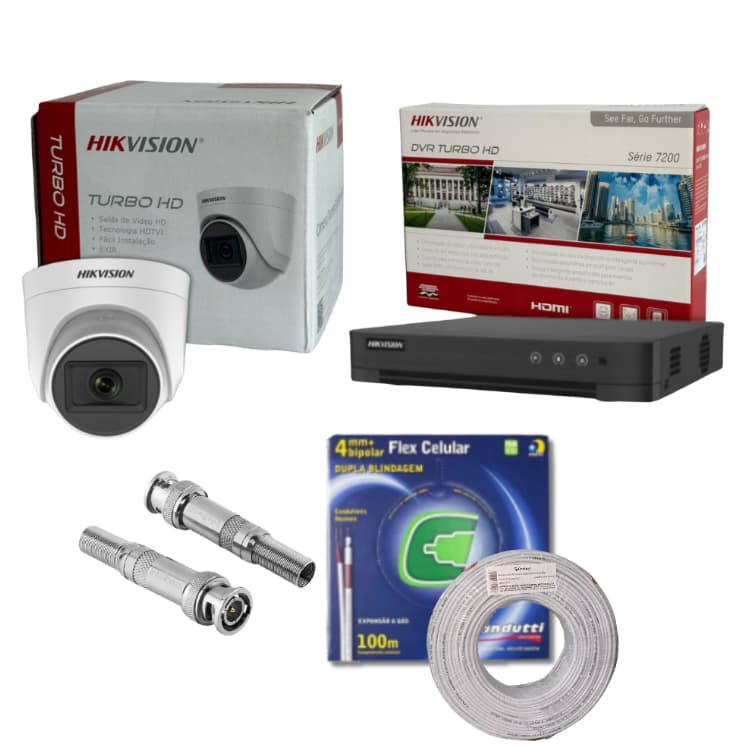 16 CÂMERAS DOME INTERNA DS-2CE76DOT-EXIPF + DVR GRAVADOR DIGITAL HIB. 16 CANAIS DS-7216HGHI-M1/T
