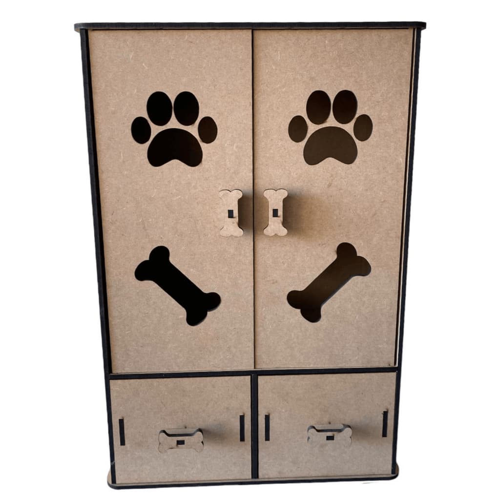 Guarda Roupas Pet P/ Cachorro Organizador Roupinhas Mdf Cru