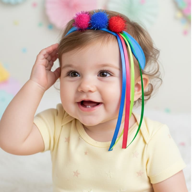 Kit Faixa De Cabelo Bebê Menina Fantasia Tematica Laço Luxo Glitter