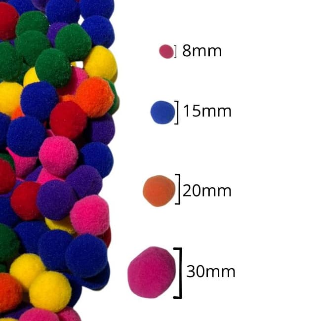 Pompom Solto 15mm - Pacote com 2.000 Unidades