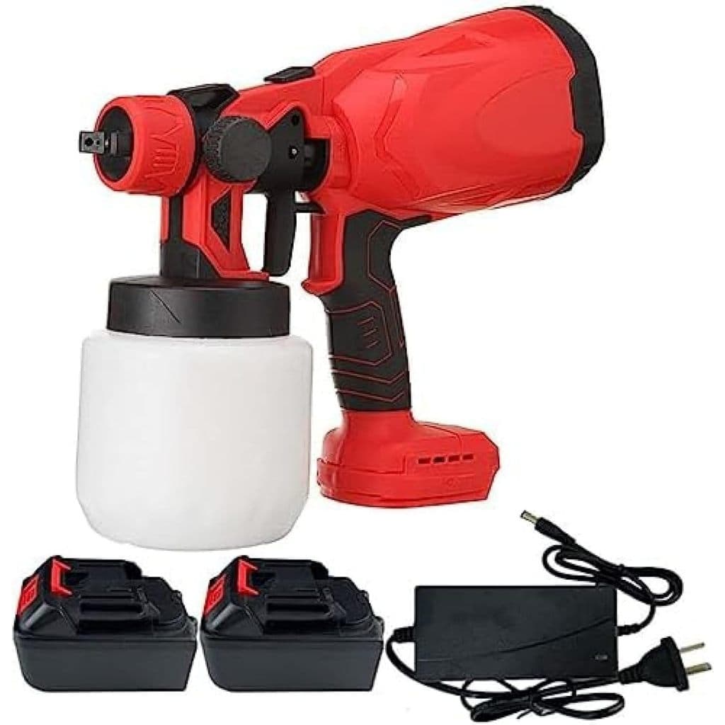 Pistola Pintura Portátil com 2 Baterias Recarregáveis Ideal para Pintura de Paredes Móveis Portões