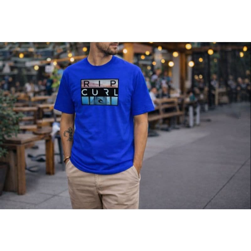 Camiseta Masculina Básica RC Rip Curl Ret Surf Skate Streetwear Camisa T-shirt Qualidade Conforto