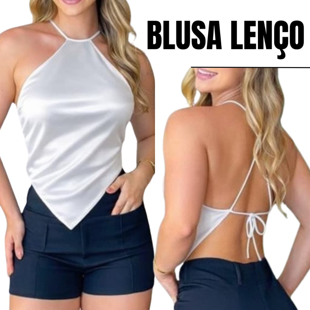 BLUSA LENÇO ACETINADA; BLUSA BICO DE CETIM;BLUSA CROPPED DE CETIM;BLUSA ELEGANTE