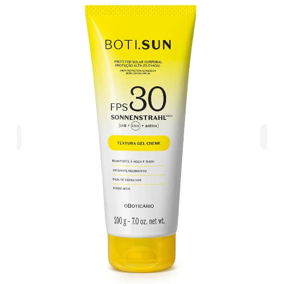 Protetor Solar Corporal FPS30 Boti.Sun 200g, O Boticário.