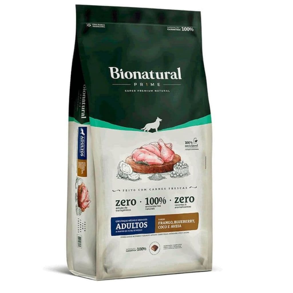 Ração Bionatural cão adulto raça media 10kg e 15kg