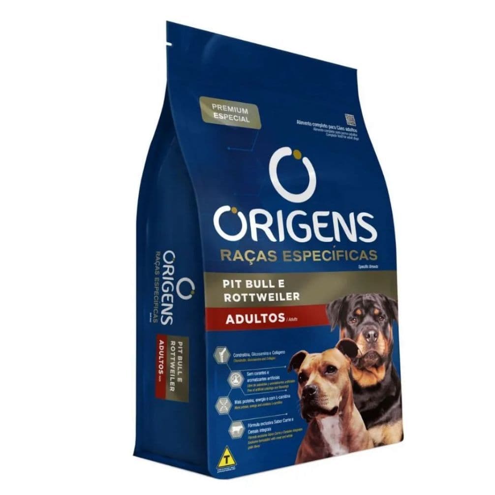 Ração Origens Premium Especial Cães Adultos Pit Bull e Rottweiler 15kg