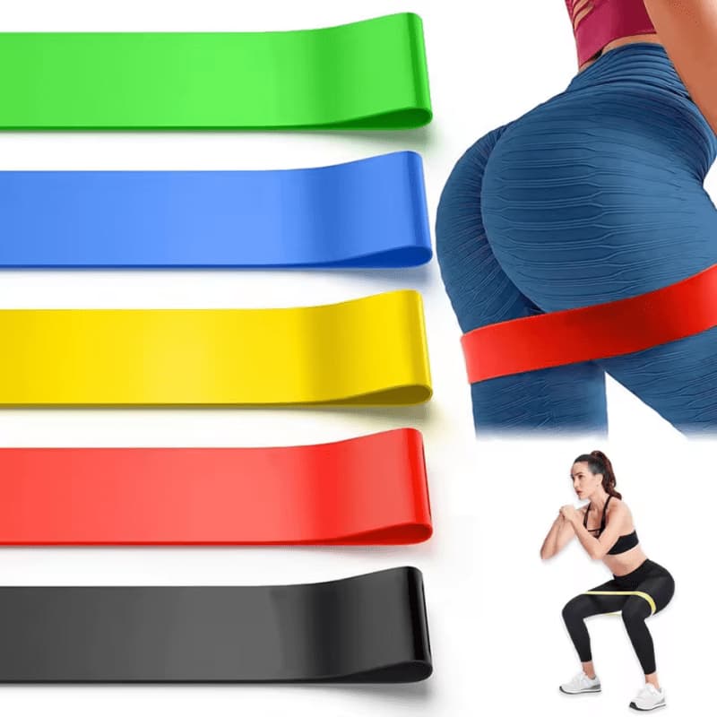 Kit 5 Faixa Elástica bands Exercício Academia Treino em Casa extensor