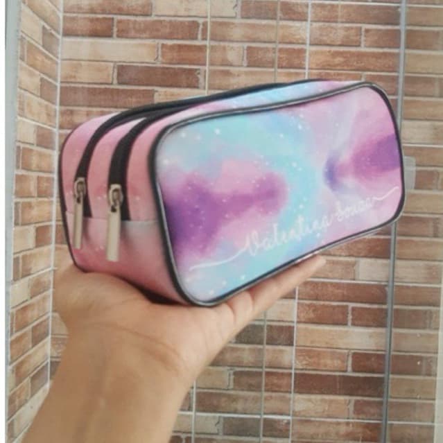 Estojo escolar duplo personalizado com nome, volta as aulas, material escolar, creche, escola