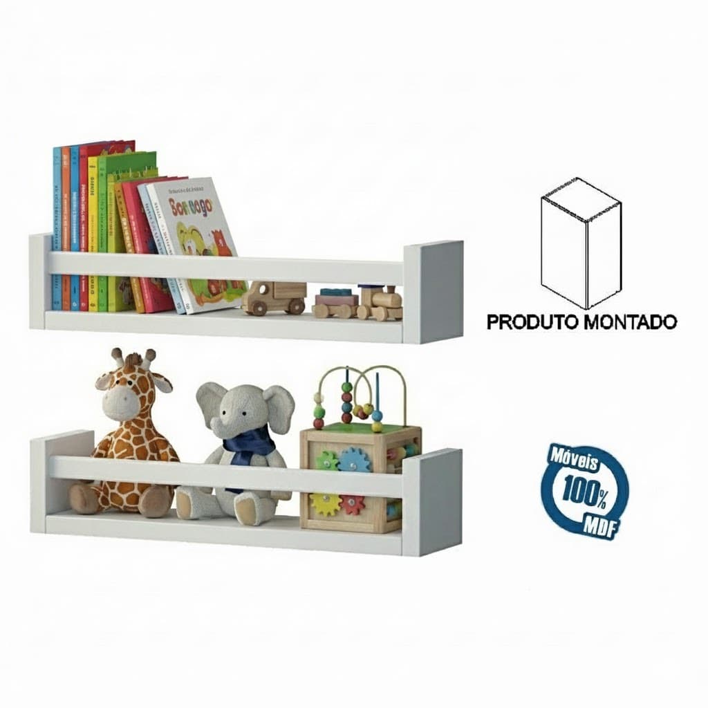 MDF 2 prateleiras para livros ja montadas pronta