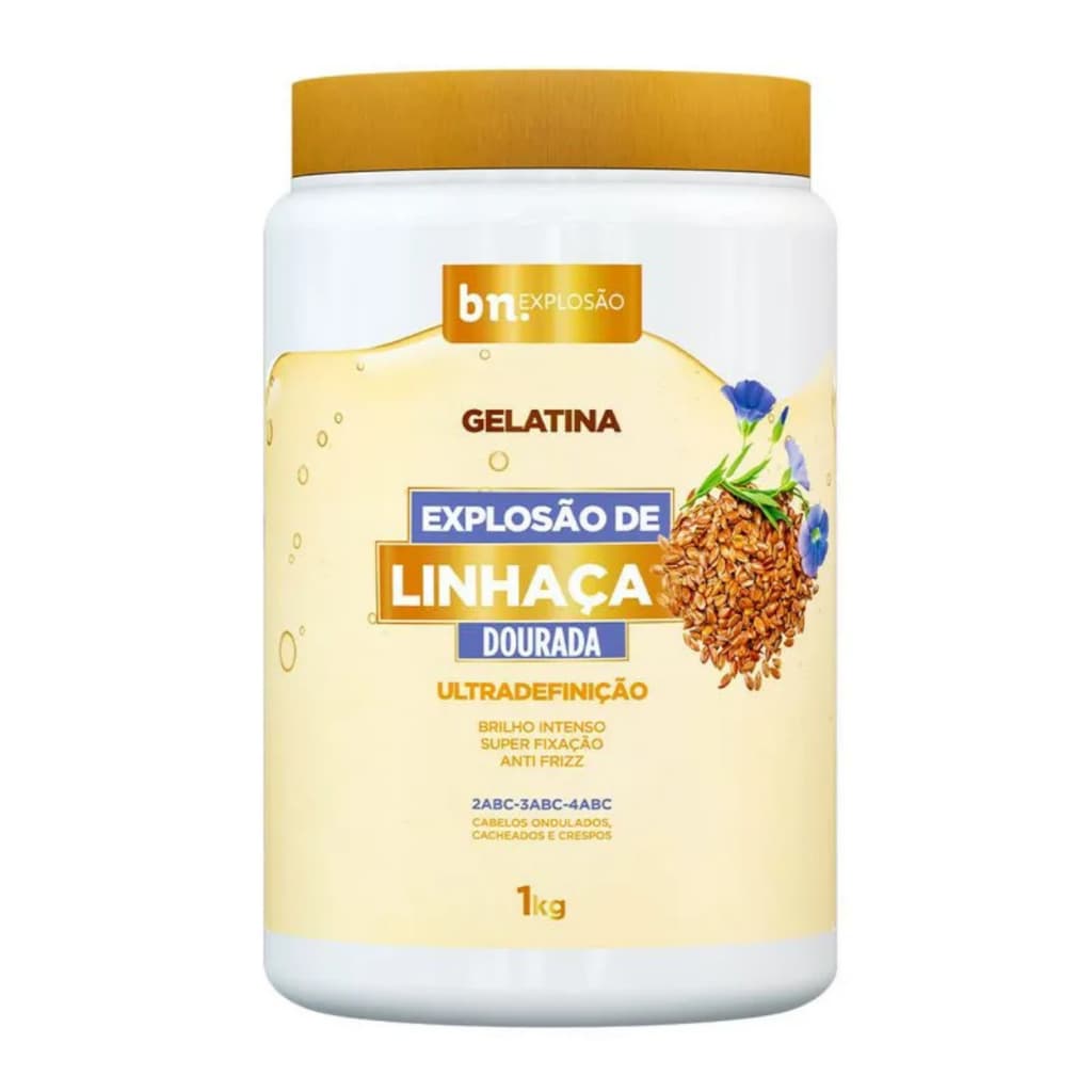 Gelatina Explosão de Linhaça Dourada 1KG - Beleza Natural