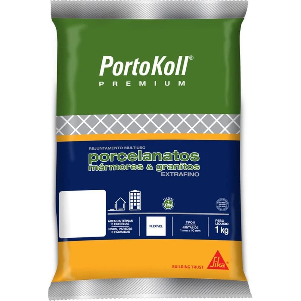 Rejunte Porcelanatos Multi-Uso Premium Extrafino Portokoll 1kg - Várias Cores