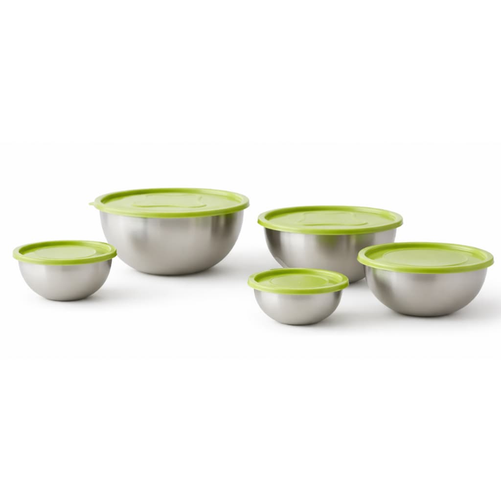 Saladeira 5 Tigela Bowl Alumínio Vasilha Bacia Kit Multiuso
