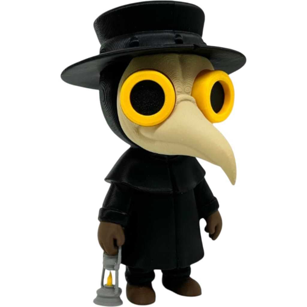 Médico da Peste Negra Miniatura 3D 12cm PLA Plague Doctor Decoração Gótica Geek Envio Rápido