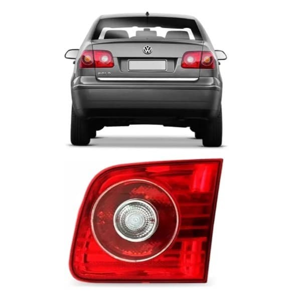 Lanterna de Mala Polo Sedan 2007 a 2014 Vermelho/Cristal