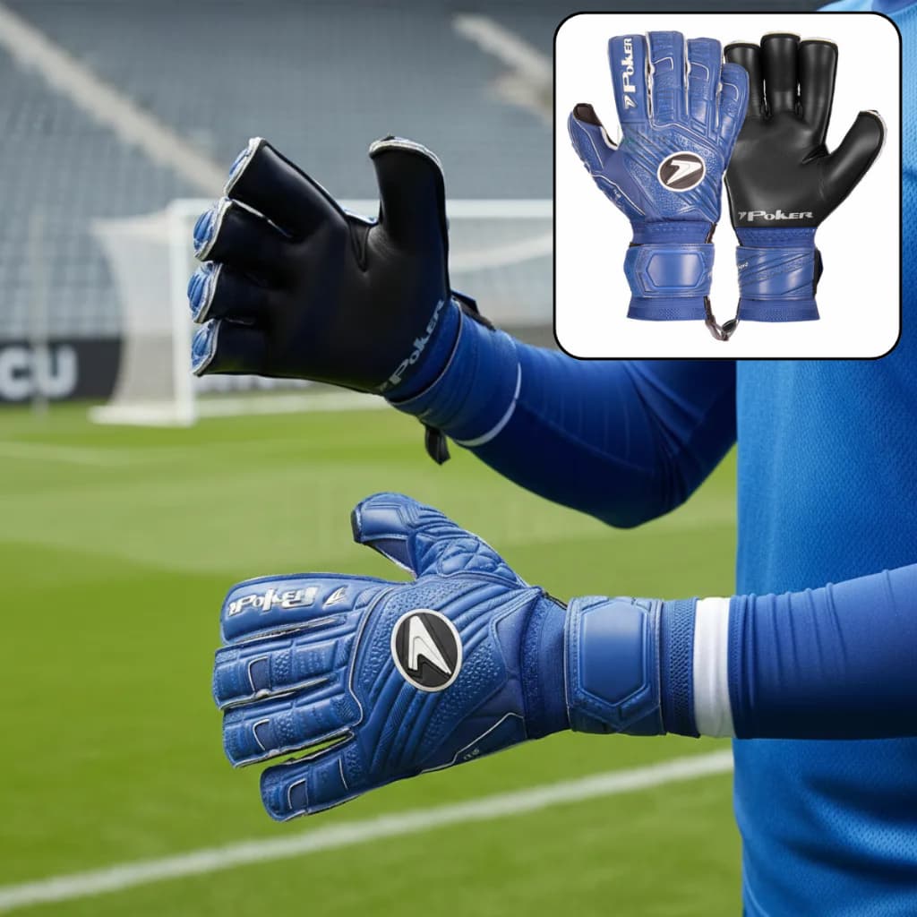 Luva de Goleiro Eclipse Poker Profissional Palma Super Soft Grip Futebol Fut7