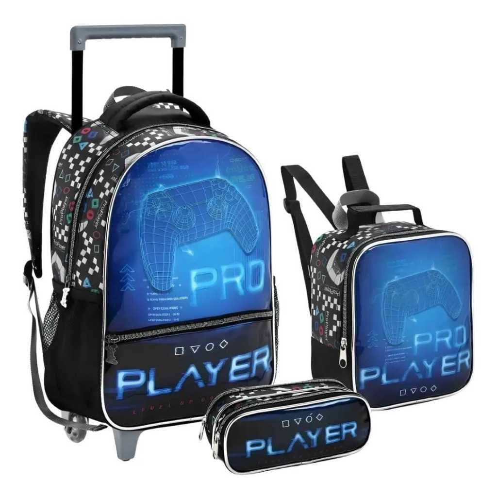 Kit Mochila Infantil Escolar Menino Game On ou Astronauta Seatine Melhor Promoção