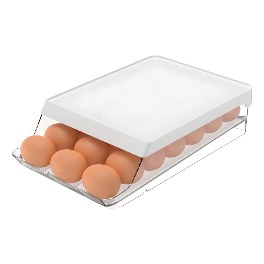 Porta Ovo Transparente com sistema de rolagem 21 unids - OU