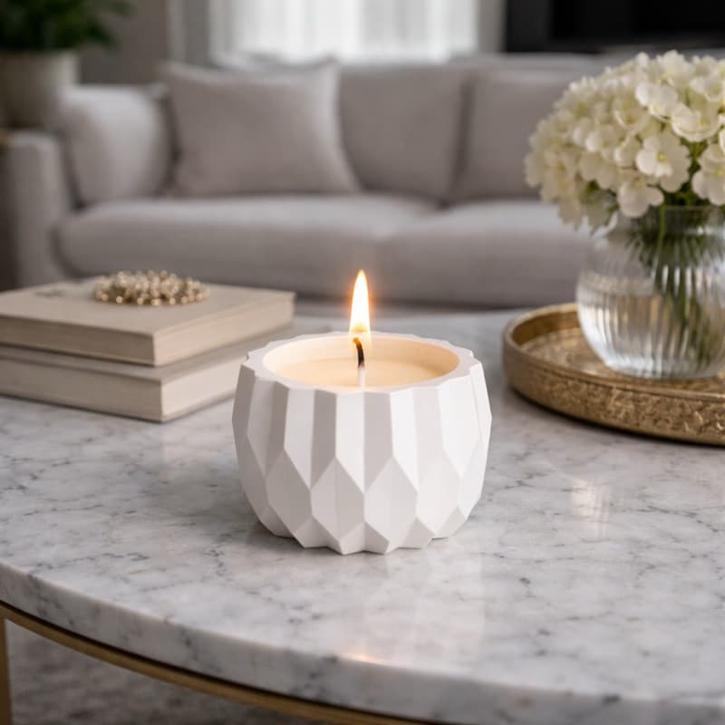 Vela Aromática Artesanal Premium + Vaso Recipiente Reaproveitável para Decoração