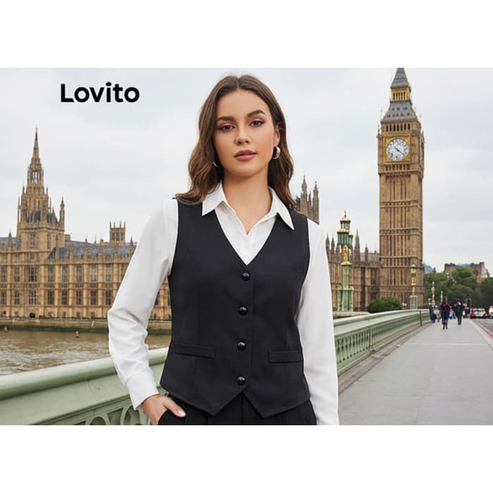 Top Casual Liso Com Botões, Regata De Verão/primavera Para Mulheres L (G)