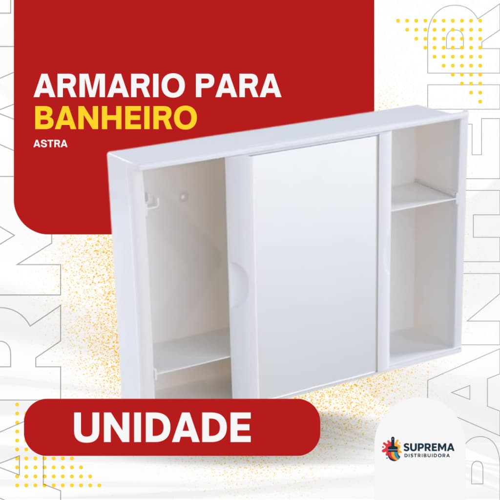 Armário Plástico Versátil com Porta de Correr Branco Astra (Modelo A21)