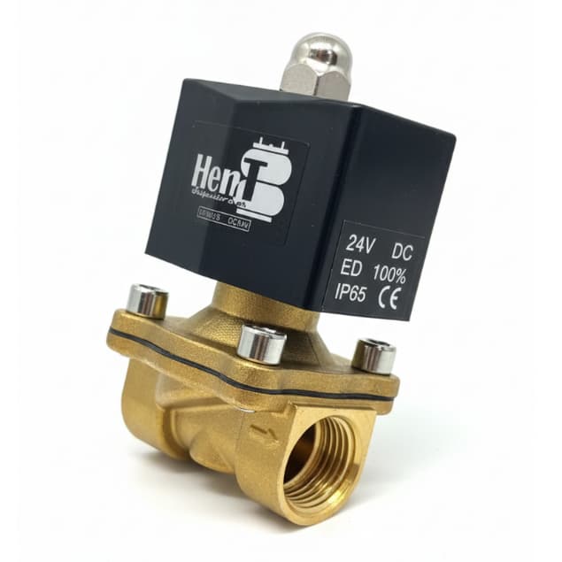 Válvula Solenoide 1/2 24V DC Para Buzina Marítima e Automotiva Latão 2/2 Vias