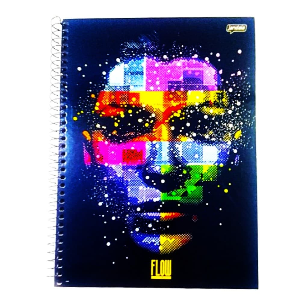 Caderno Universitário Jandaia 80 Folhas Capa Dura – Rosto Colorido